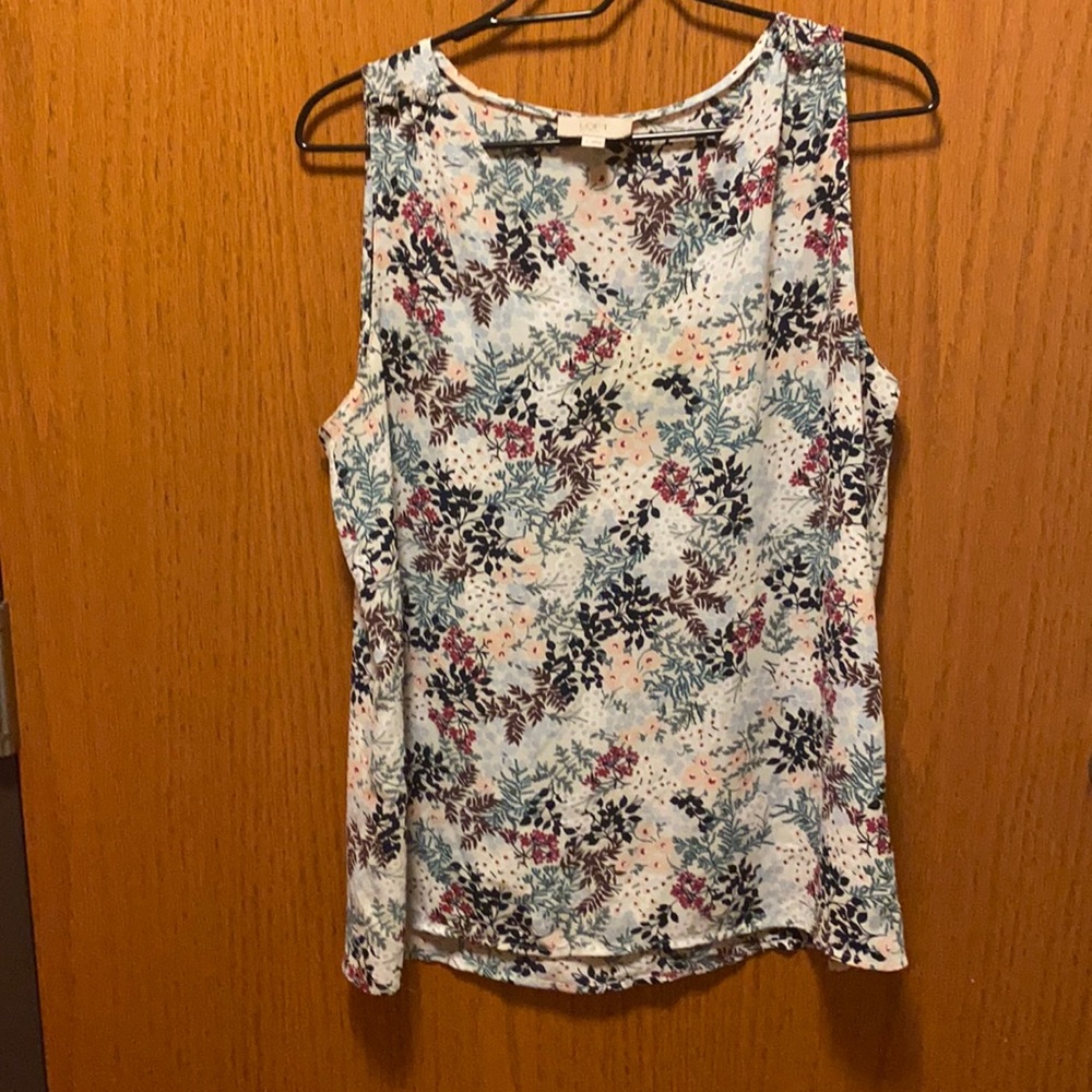Loft floral v-neck blouse